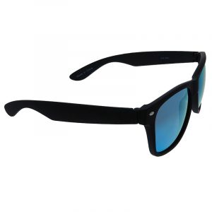 Černé hranaté brýle s modrými skly