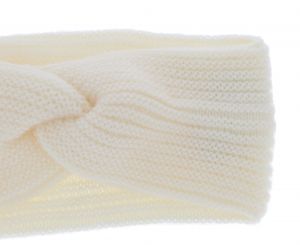 Jemná pletená čelenka v bílé barvě 1