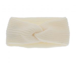 Jemná pletená čelenka v bílé barvě 