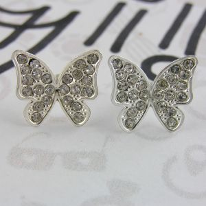 Náušnice s kamínkovými motýlkami 1