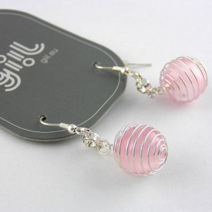 Růžové kuličkové drátěné perličky 1