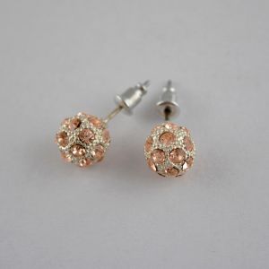 Stříbrné perličky s růžovými lesklými kamínky 1