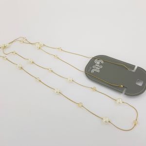 Dlouhý zlatý náhrdelník s perličkami