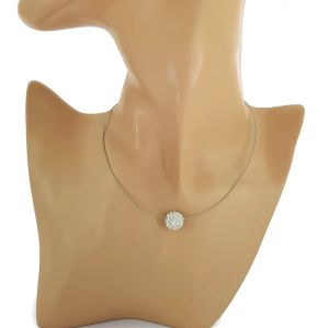 Drátkový náhrdelník s kamínkovou kuličkou