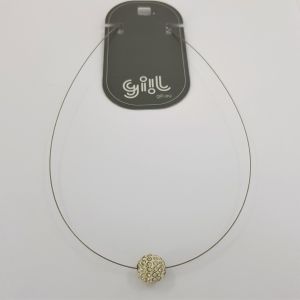 Drátkový náhrdelník s kamínkovou kuličkou