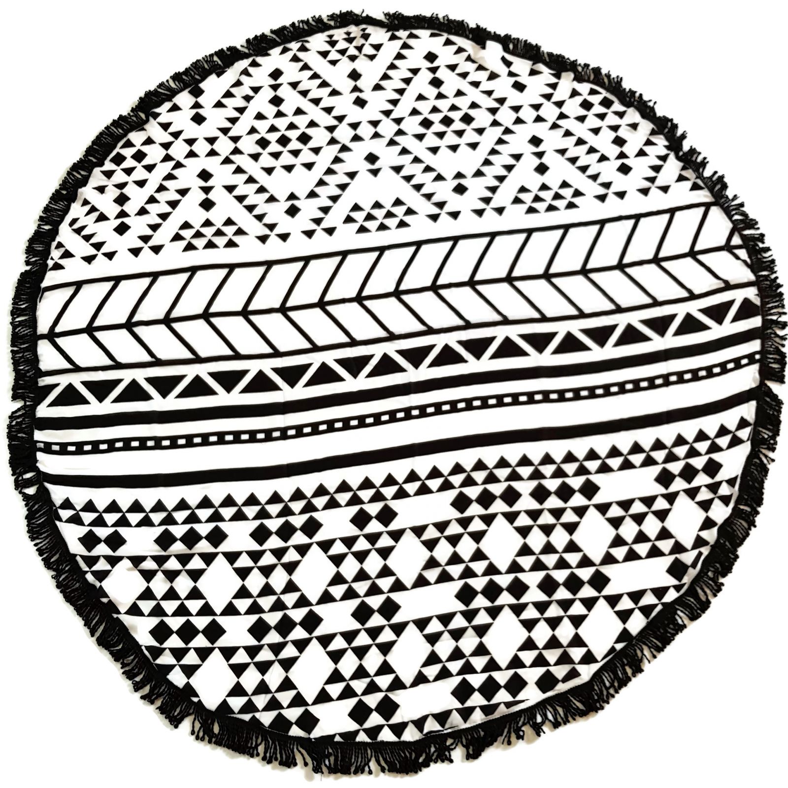Šátek ve tvaru mandaly s geometrickými obrazci
