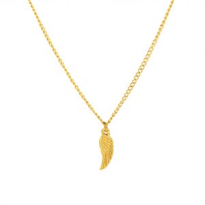 Zlatý náhrdelník zdobený křídlem