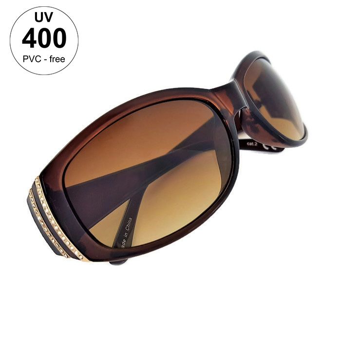 Plastové dámské sluneční brýle hnědé barvy